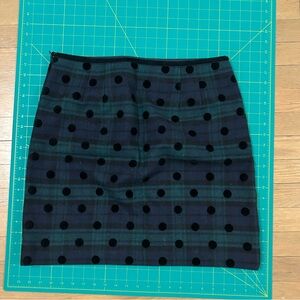 Talbot tartan plaid skirt with velvet polkadots